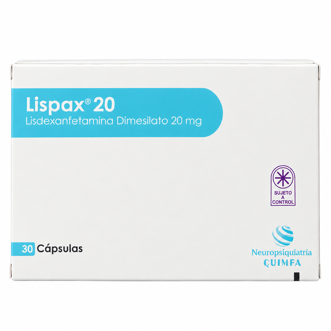 Lispax — Quimfa 20 Lisdexanfetamina Dimesilato 20mg 30 Cápsulas